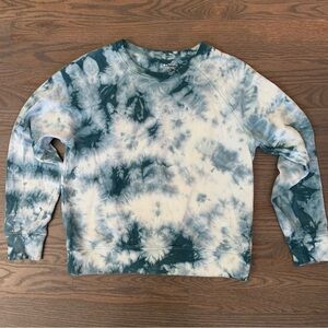 ATHLETA Sweatshirt Sundown Tie Dye Blue Crew Neck - Small